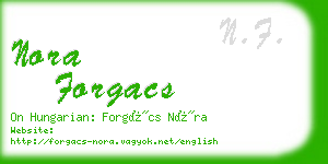 nora forgacs business card